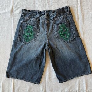 Ecko Unltd Denim Jean Shorts Mens Size 40 Embroidered Y2K Streetwear